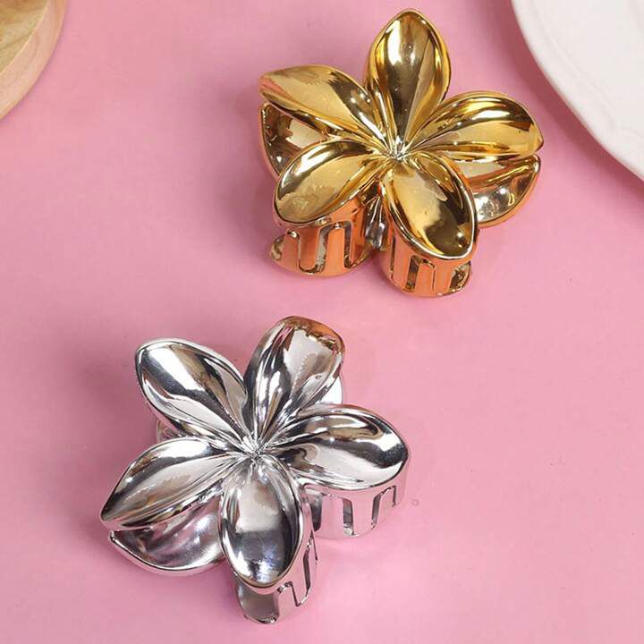 Metallic Lotus Claw Clip - Large