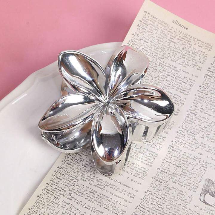 Metallic Lotus Claw Clip - Large