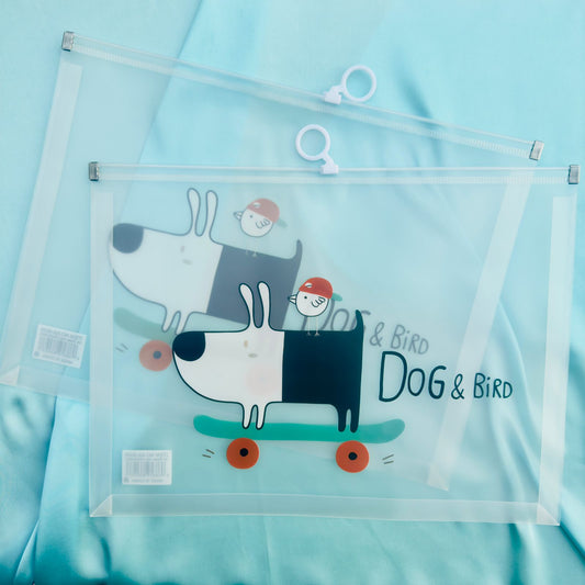 Dog & Bird - Document Folder Large Pouch