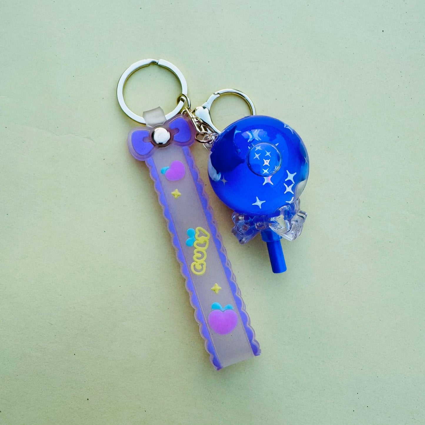 Lollipop Glitter Water - Gold Key Ring