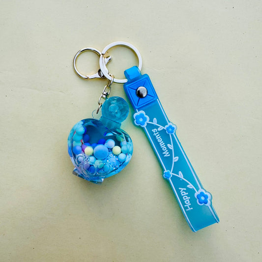 Confetti Glitter Water - Gold Key Ring