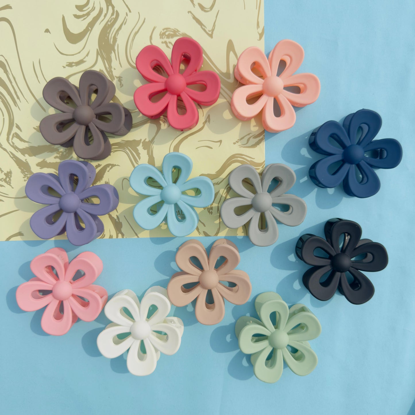 Matte Flower Hair Claw - Set of 6 (Eid Deal)