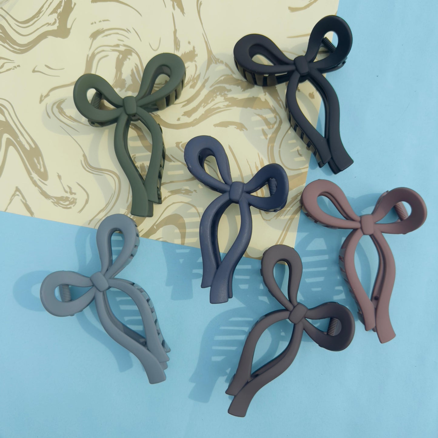 Matte Bow Hair Claw - (Set of 3)