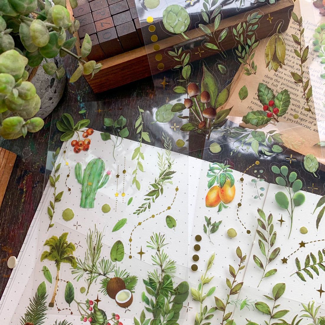 Leaves Pet Stickers - 8 Sheets