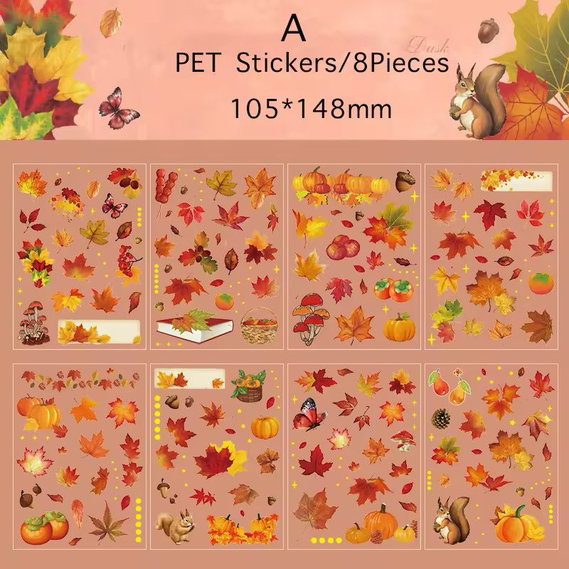 Leaves Pet Stickers - 8 Sheets