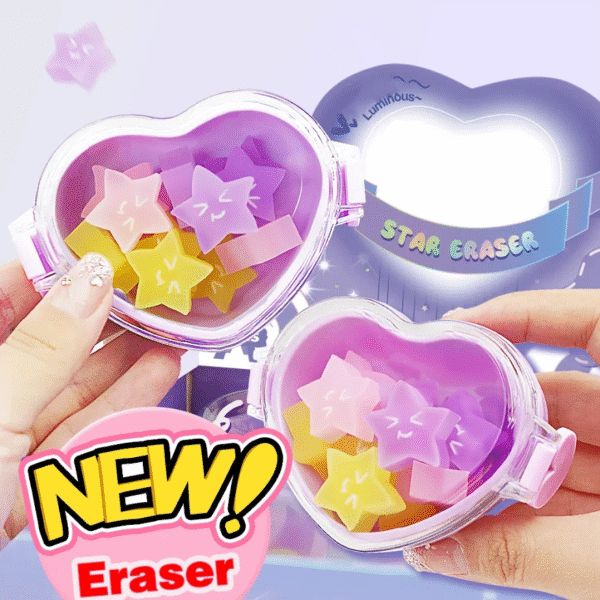 Heart Box Magical Star - Eraser Set Of 12