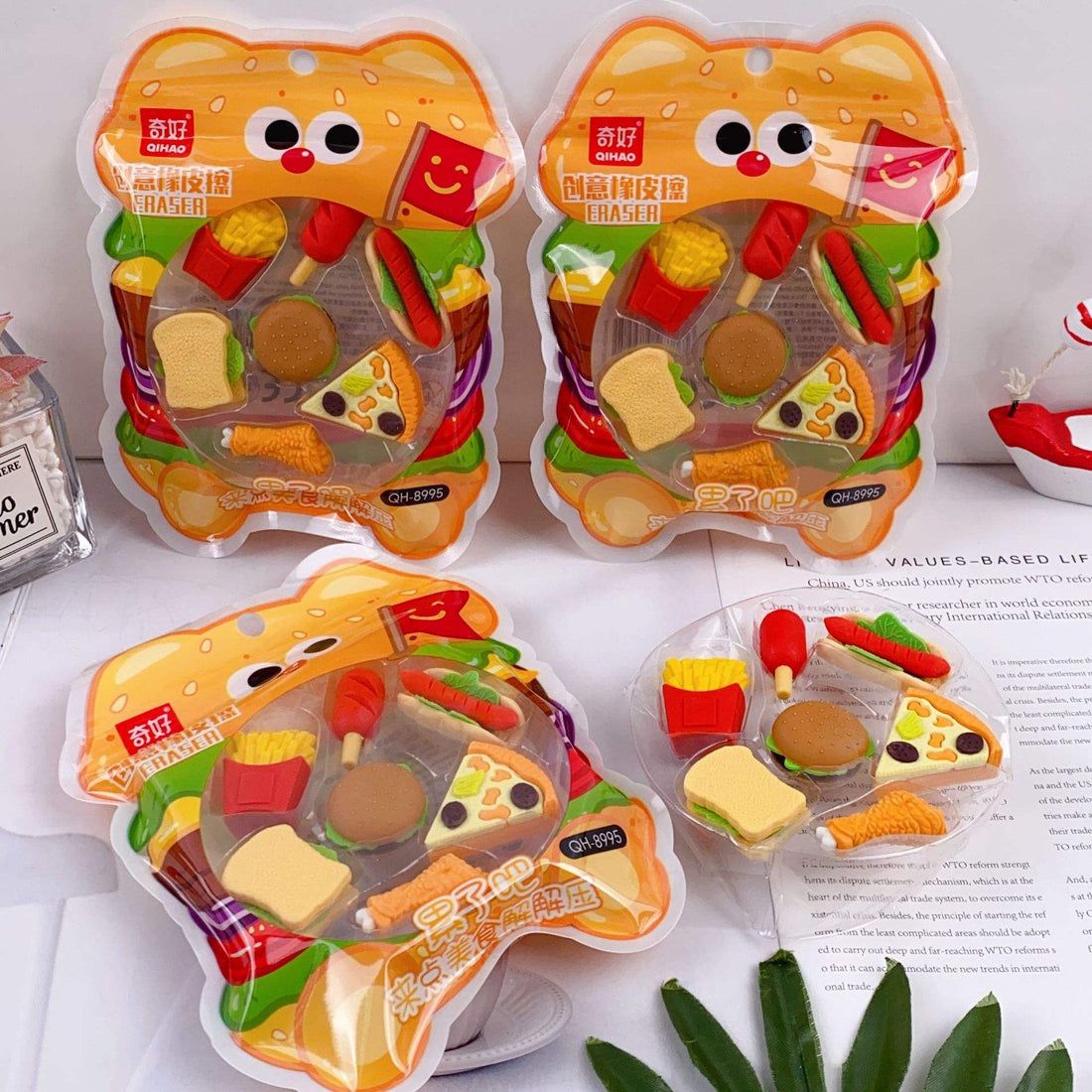 Burger Eraser - Pack of 7