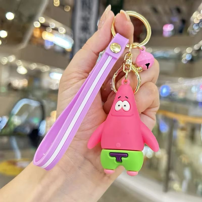 Patrick Star - Gold Keyring (Red)