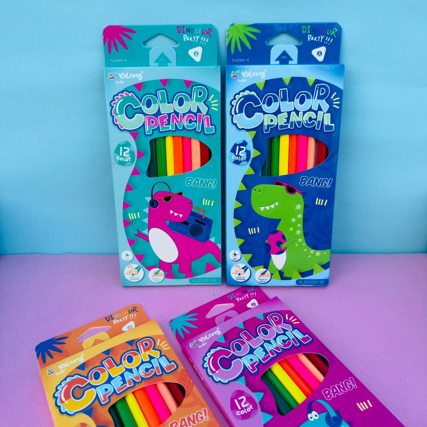 Yalong Dino Color Pencils - Set of 12