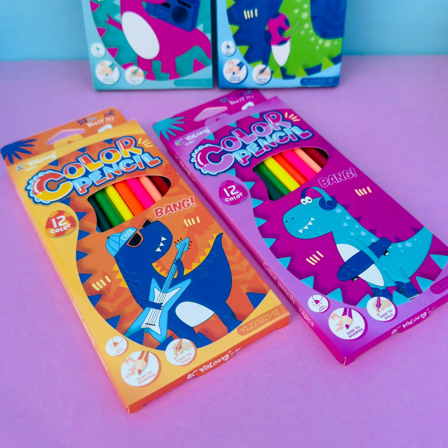 Yalong Dino Color Pencils - Set of 12