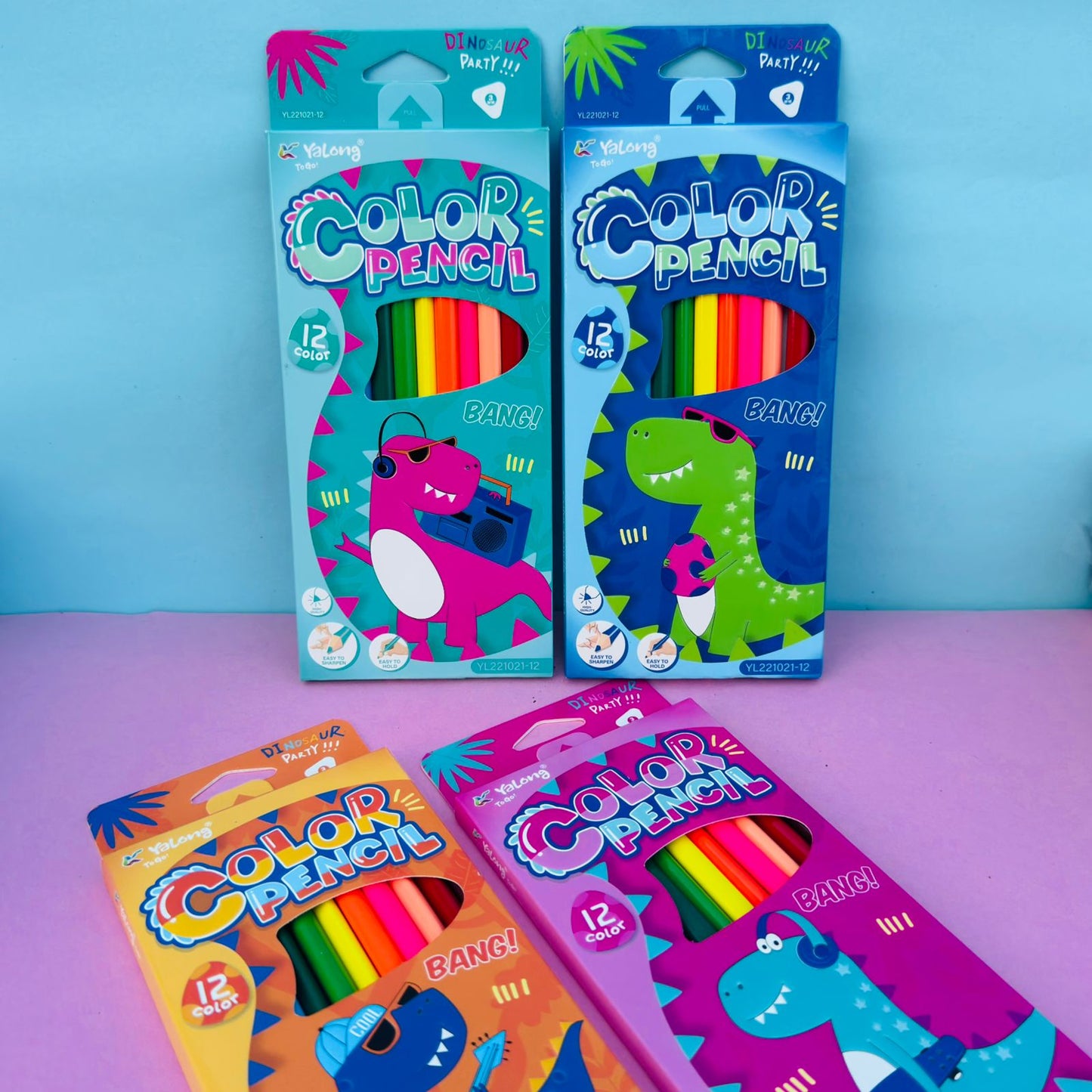 Yalong Dino Color Pencils - Set of 12