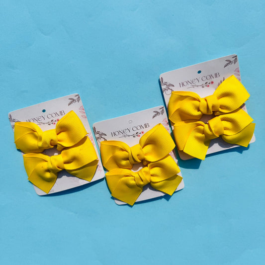 Macron Yellow Bows - Set of 2