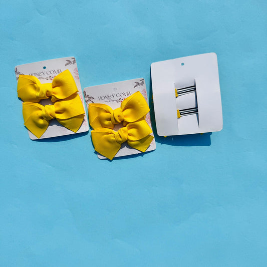 Macron Yellow Bows - Set of 2