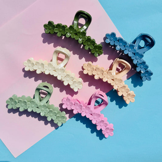 Shinny Floral Twisted - Hair Claw (Large)