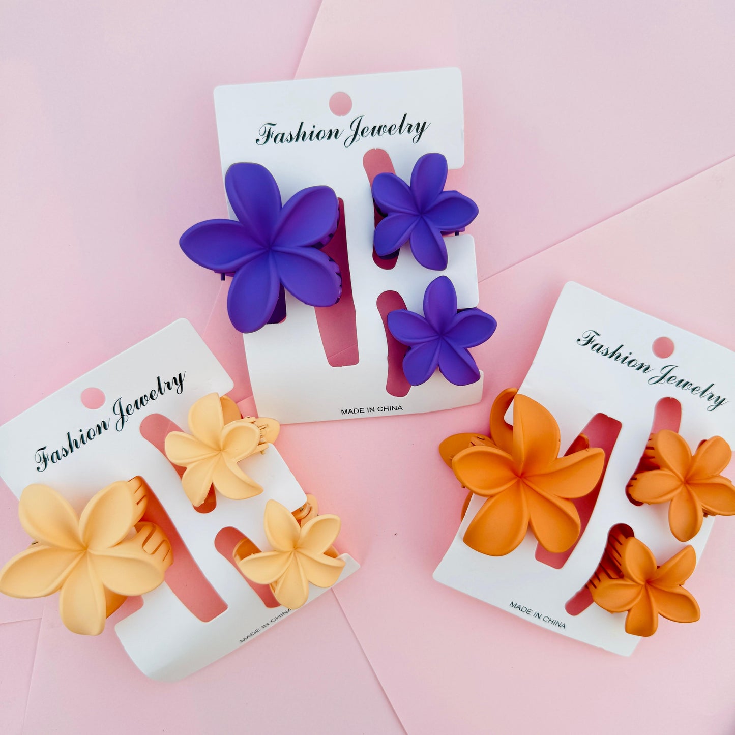 Lotus Matte Hair Claws - Set of 3