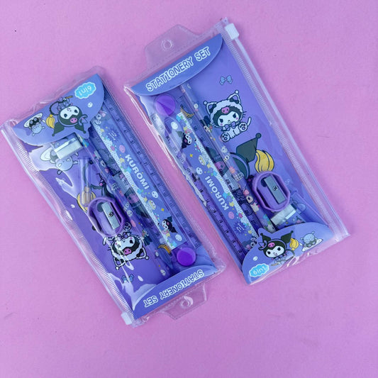 Kuromi Pouch - Stationery Set / Return Gift