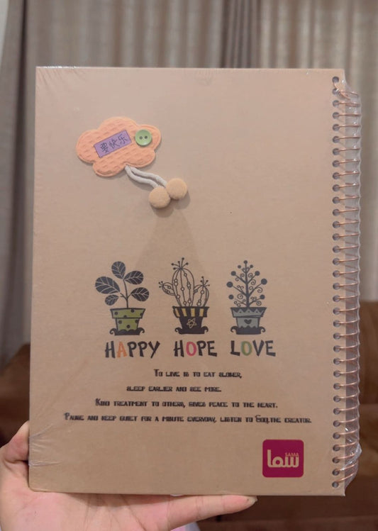 Happy Hope Love - Spiral Notebook