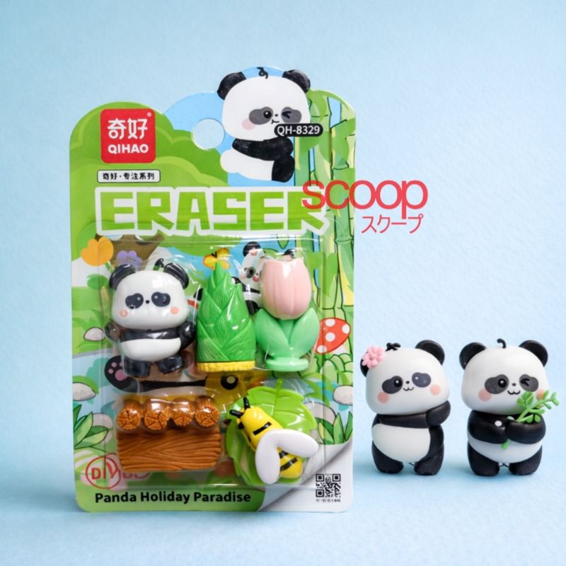 Panda - Eraser Set