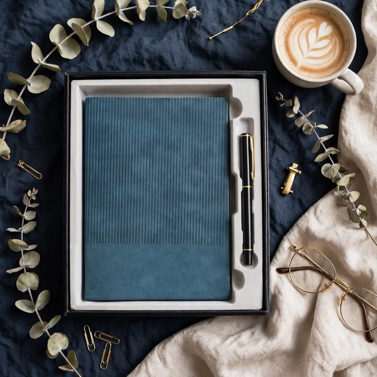 Leather Notebook - Gift Set