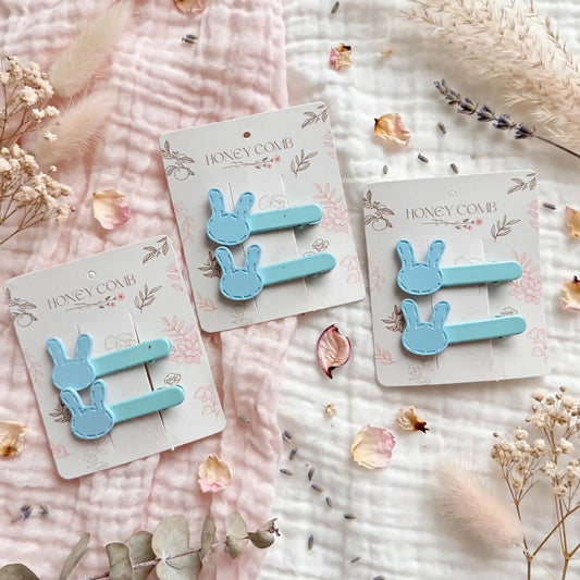 Blue Teddy - Metal Hair Pins