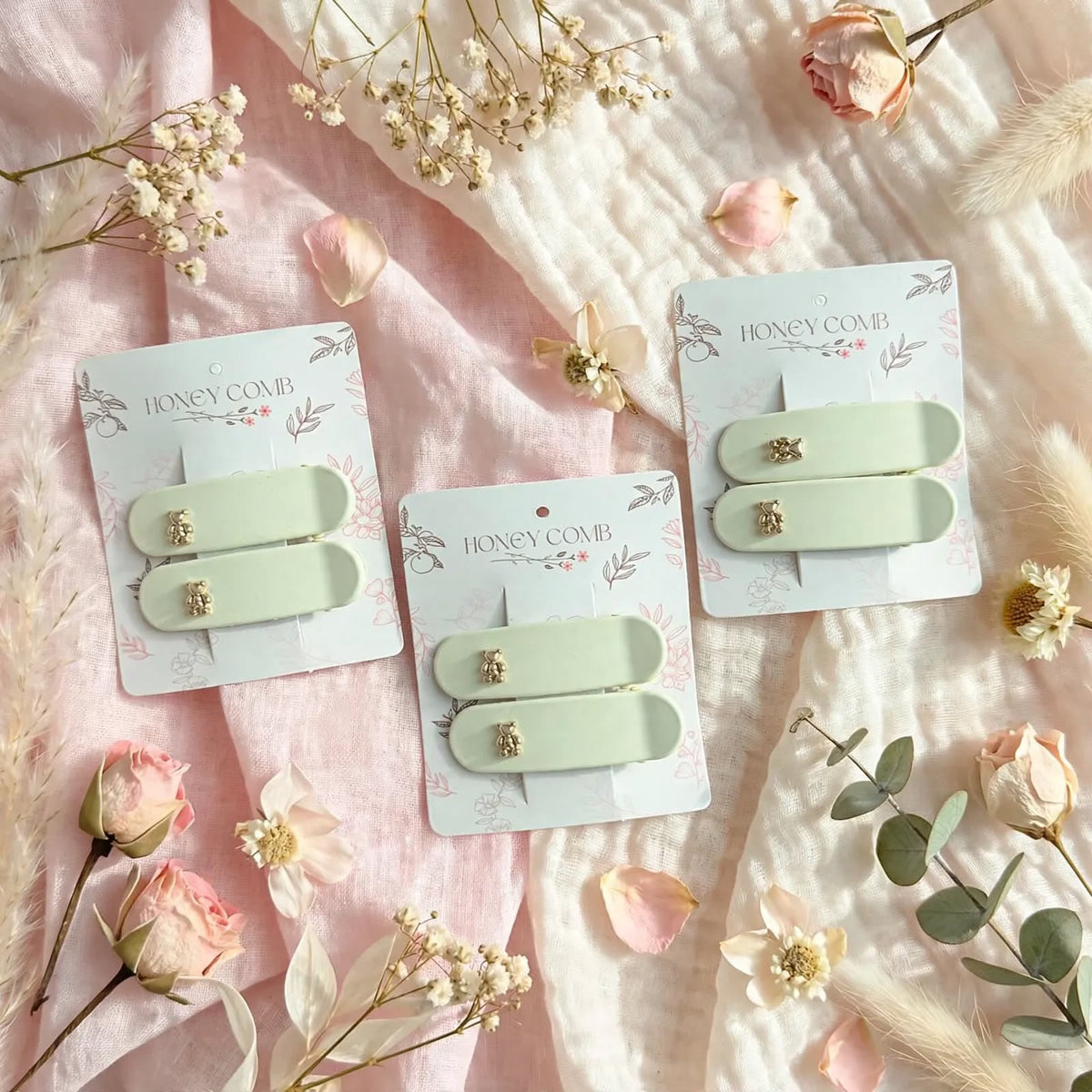 Gold Teddy - Metal Hair Pins