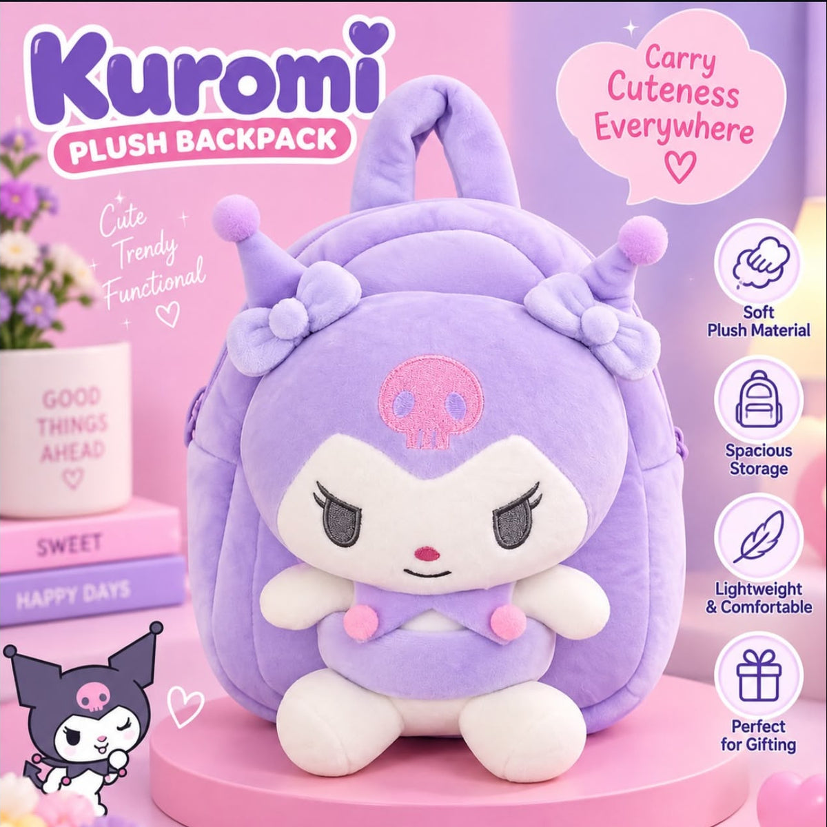 Kuromi Plush - Back Pack
