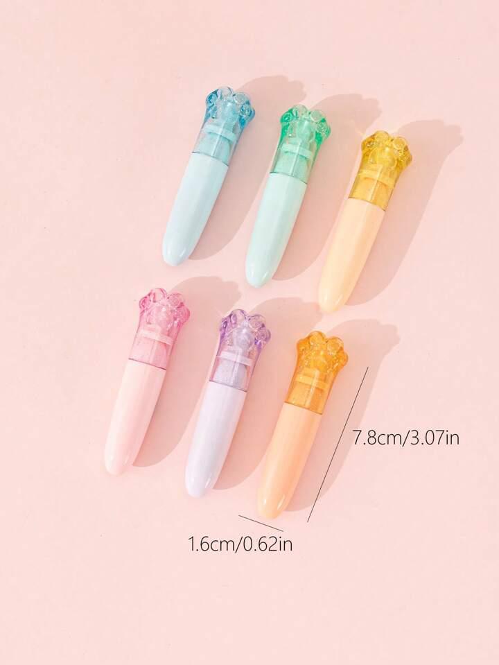 Cat Paw Pastel Color - Highlighter Set Of 6