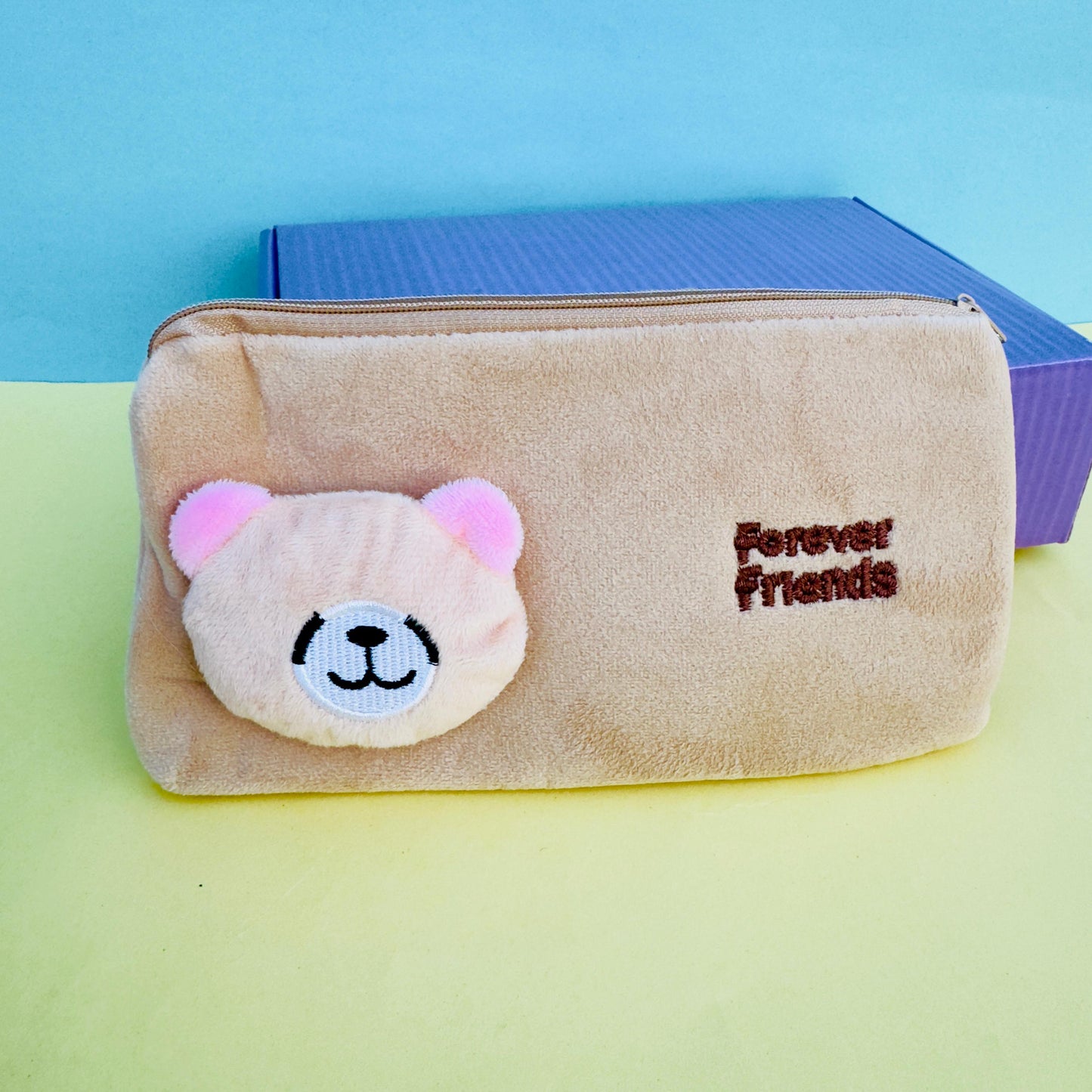 Brown Plushie Toy - Pouch