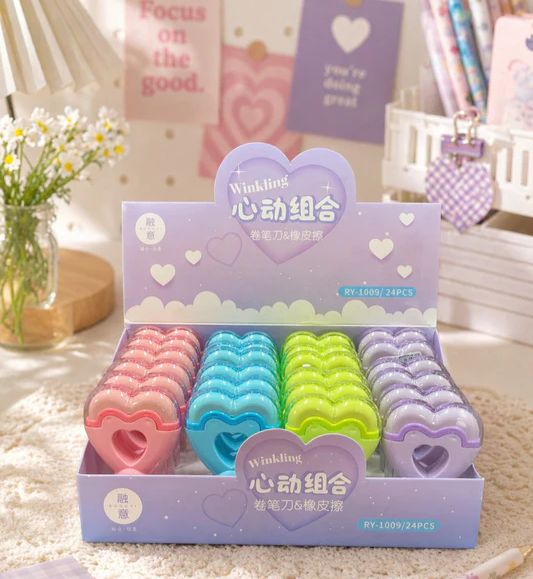 Heart Pop Eraser & Sharpener