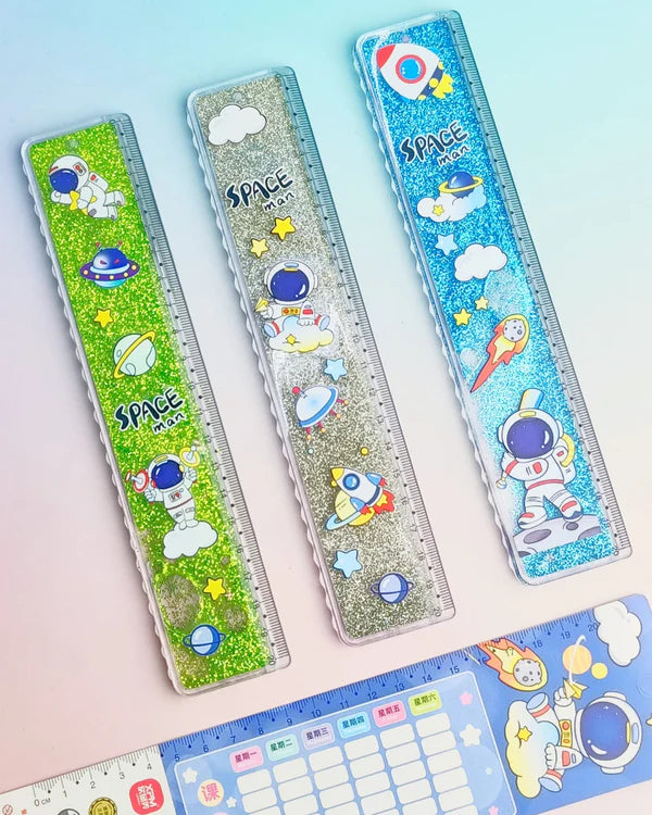 Space Astronaut Glitter Water - Ruler