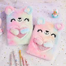 Rainbow Bear  - Fluffy Journal